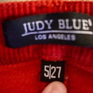 Corduroy Red/Magenta Judy Blue Crop Trousers